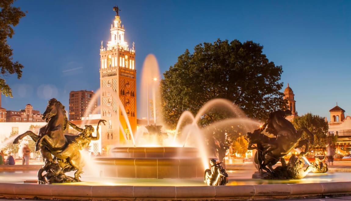 The Fountain at Country Club Plaza in Kansas City, Missouri.