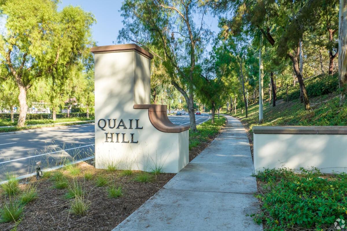 Community sign in Quail Hill in Irvine, CA