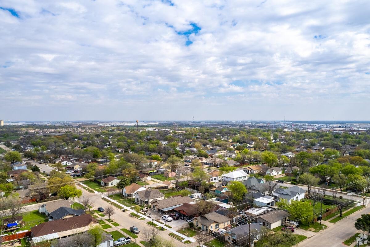 Aerial view of Diamond Hill-Jarvis neighborhood