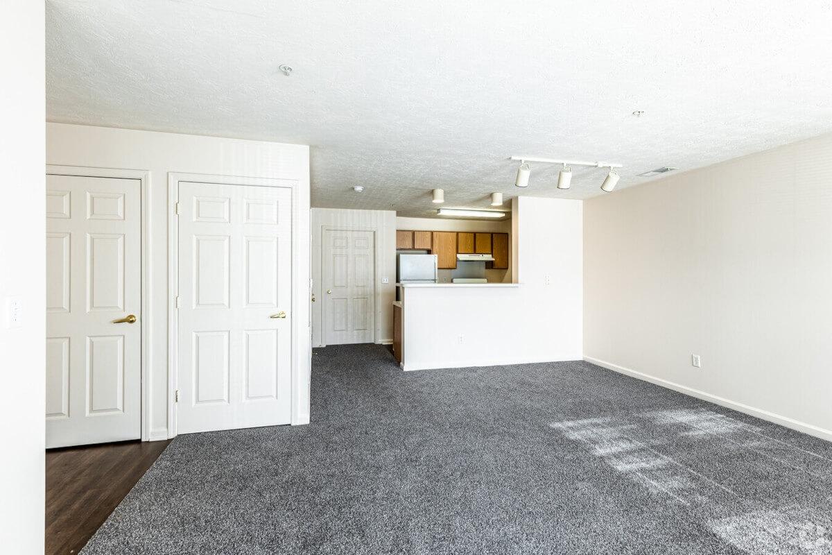 Sunlight shines into a living room at Clay Terrace.