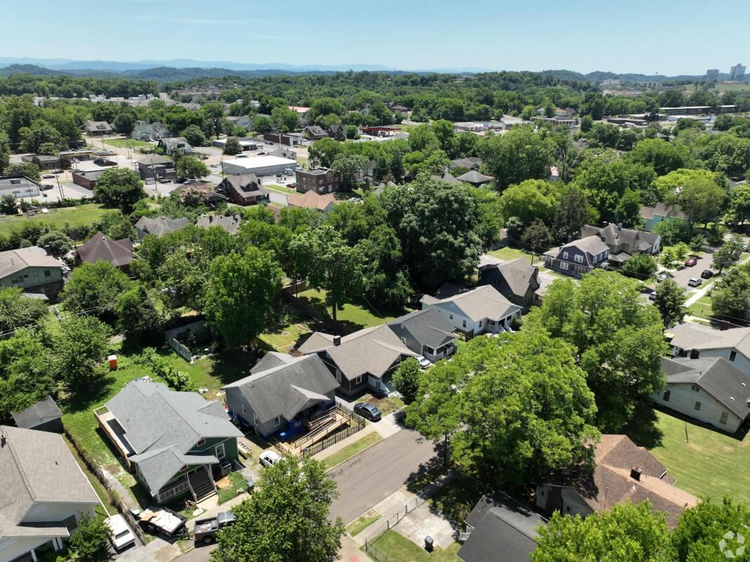 Aerial view of Parkridge neighborhood in Knoxville, TN
