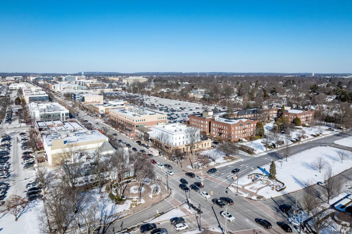 Garden City is coated by a layer of snow in the winter.