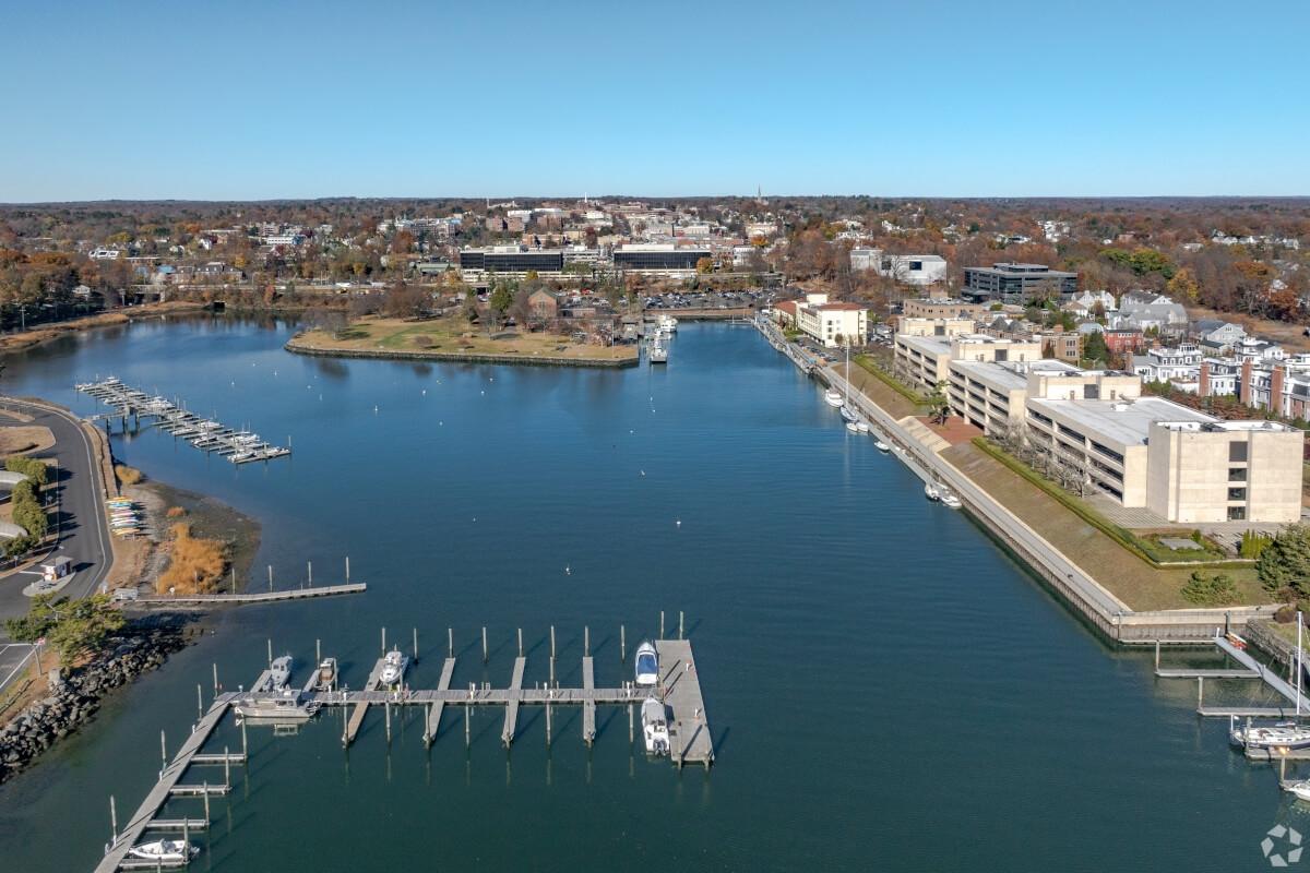 Greenwich Harbor dips into the main Greenwich.