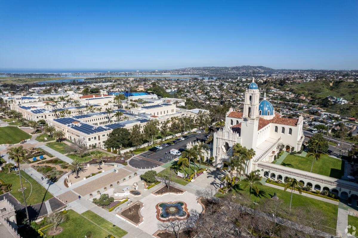 Drone shot of the Linda Vista neighborhood.