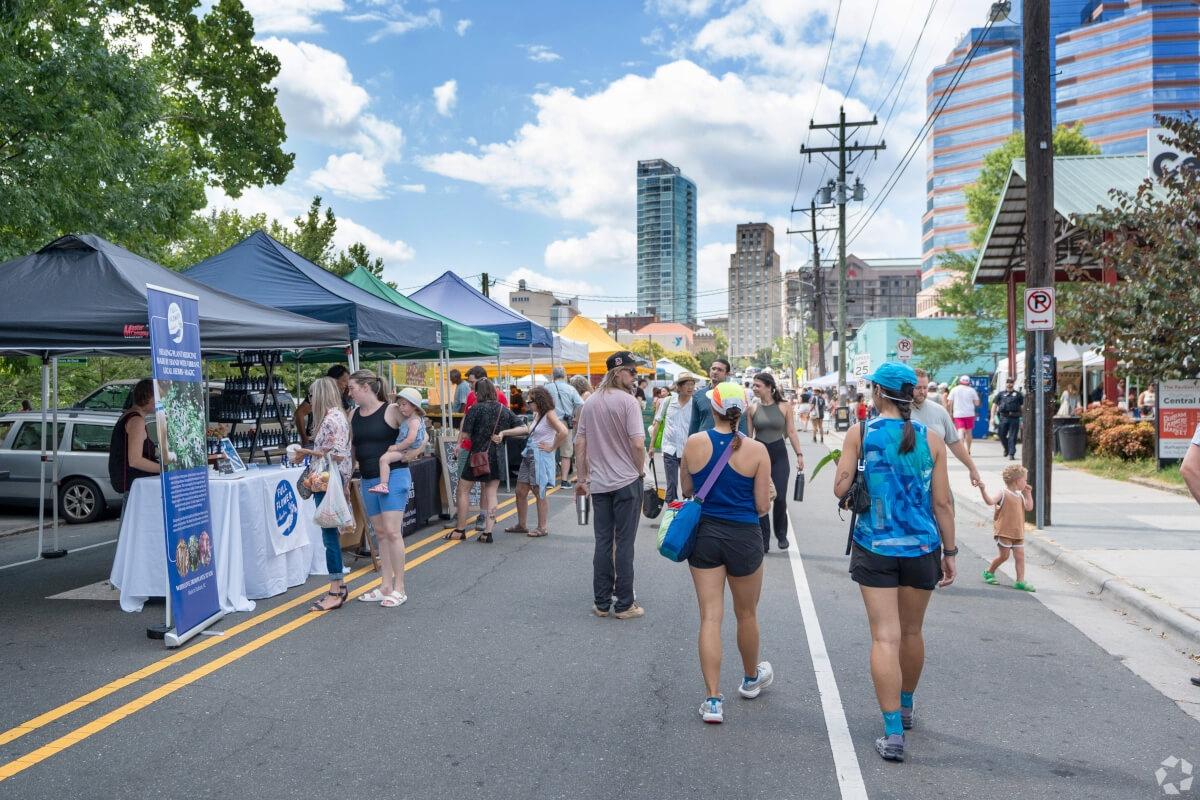 Durham residents explore vendors in Downtown Durham.