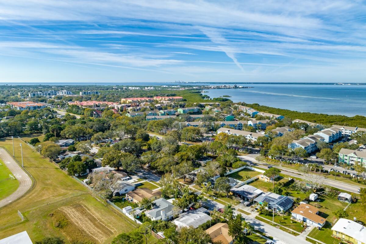 Sun Bay South is right on the water and is full of greenery.
