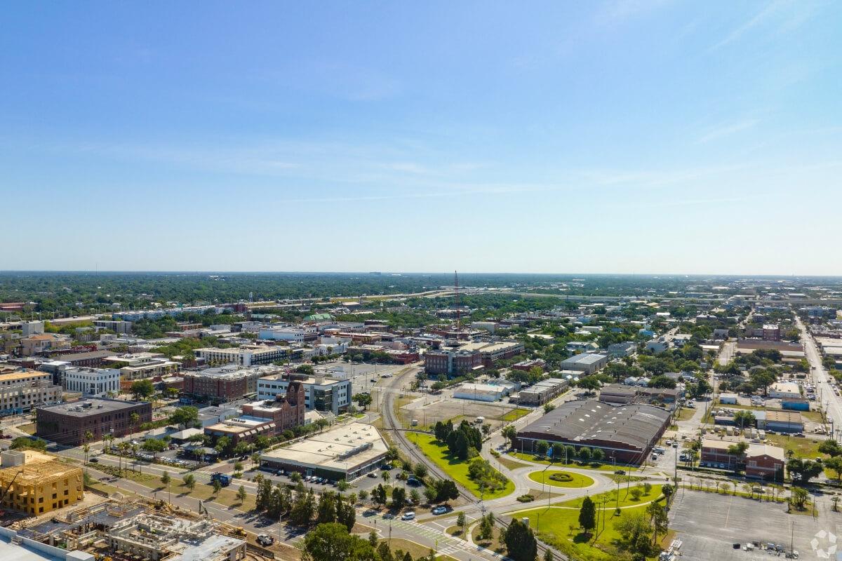 Ybor is filled with buildings and roads.