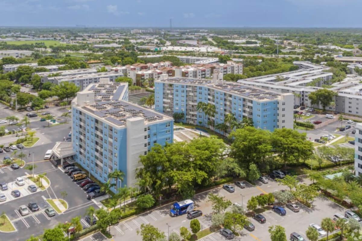 Aerial view of Cabana Club Apartments in South Miami Heights