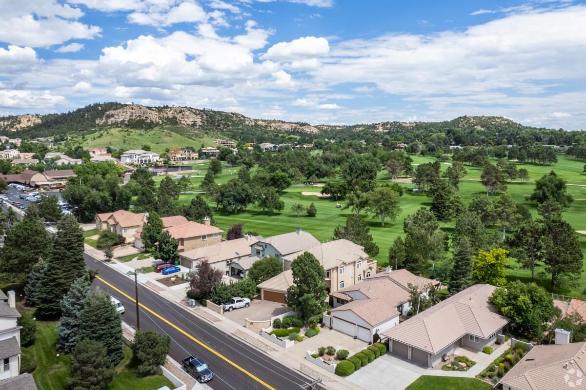 Aerial view of Palmer Park neighborhood in Colorado Springs
