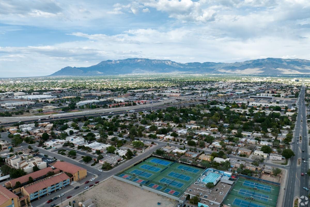 Albuquerque is flat with many homes.