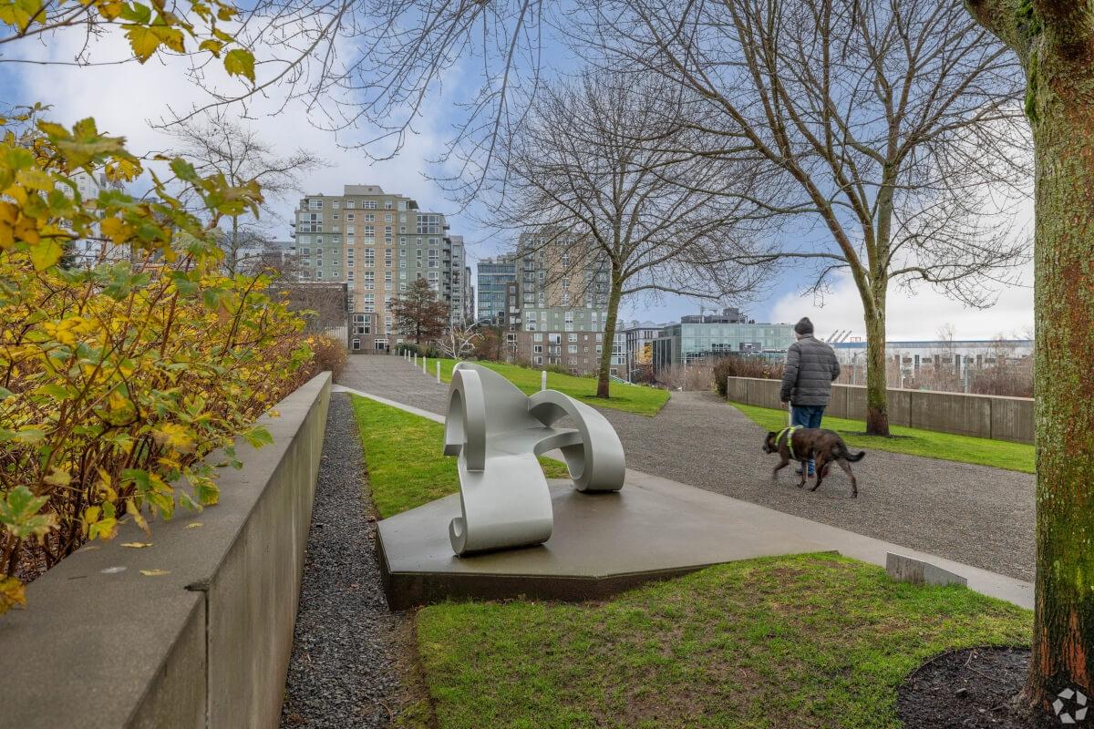 The Olympic Structure Park in Belltown offers plenty of space and art for you and your dog to explore.