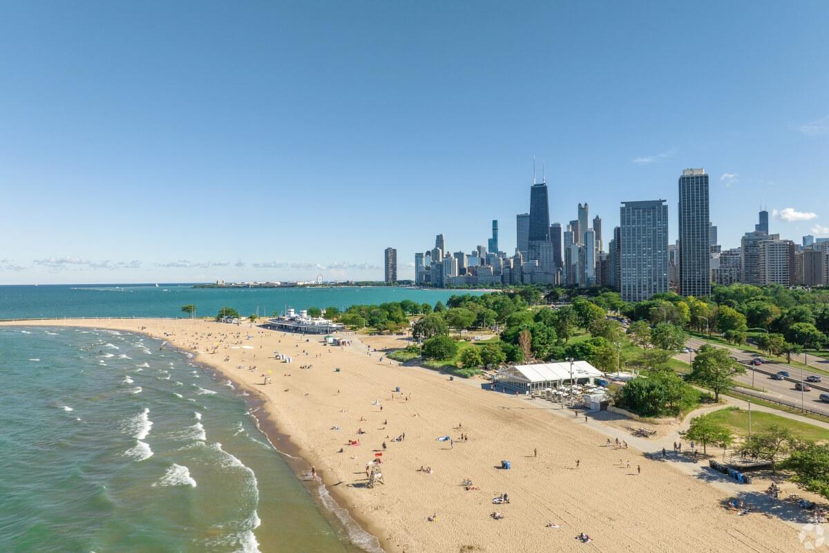 Residential area in Lincoln Park in Chicago