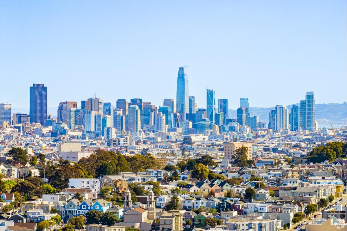 San Francisco has a downtown and suburbs.