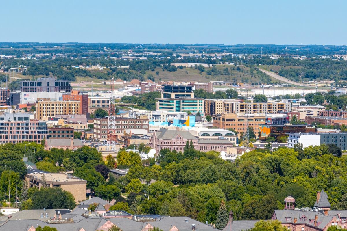 Downtown of a city in South Dakota.