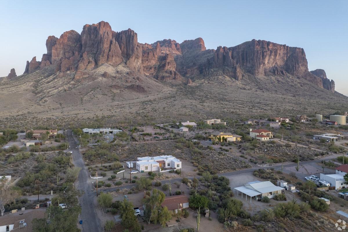 Apache Junction lies on the foothills of the Superstition Mountains.