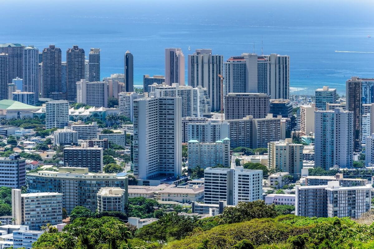 Aerial view of Downtown Honolulu