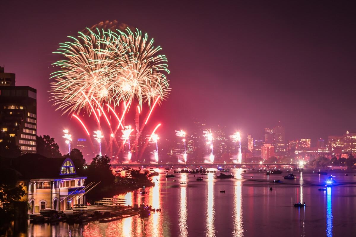 4th of July fireworks in Boston