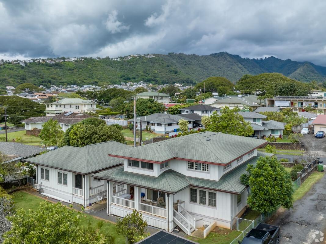 Aerial view of the Nuuanu-Punchbowl neighborhood