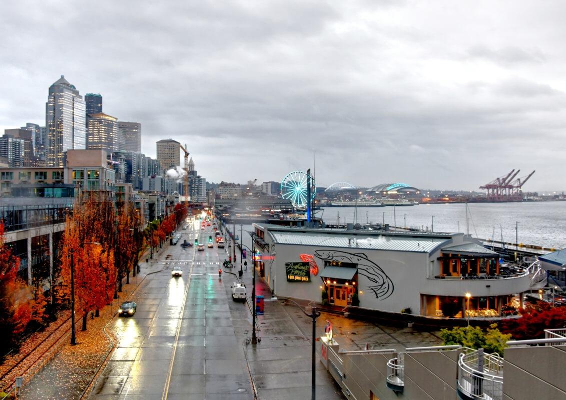 A rainy day in Seattle, WA