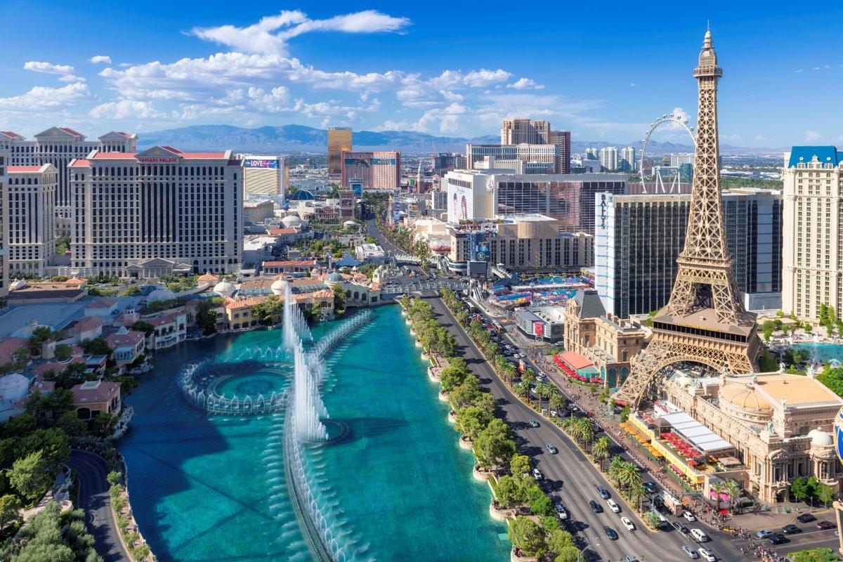 An aerial view of the Las Vegas Strip