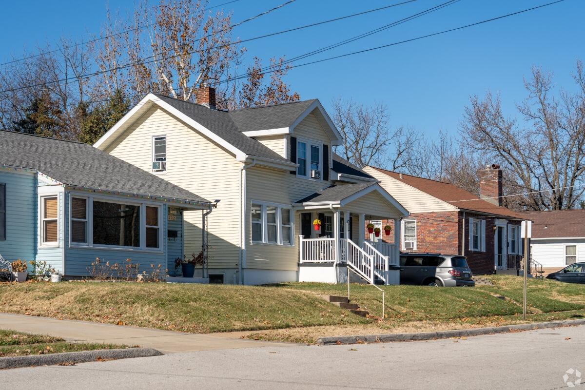 A street of houses in the Bel-Ridge neighborhood