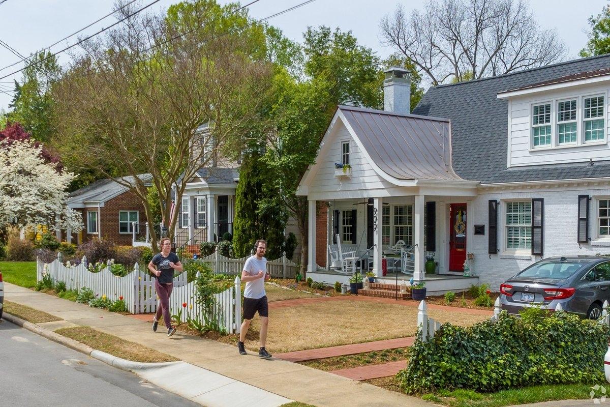 Tree-lined street in Mordecai neighborhood