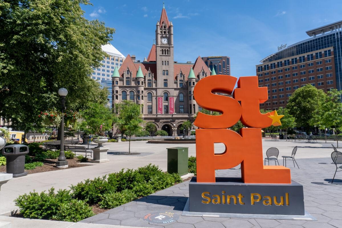 City view of Lowertown in St. Paul, MN