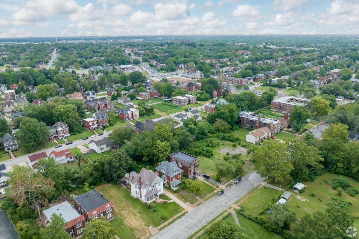 Aerial view of the Visitation Park neighborhood