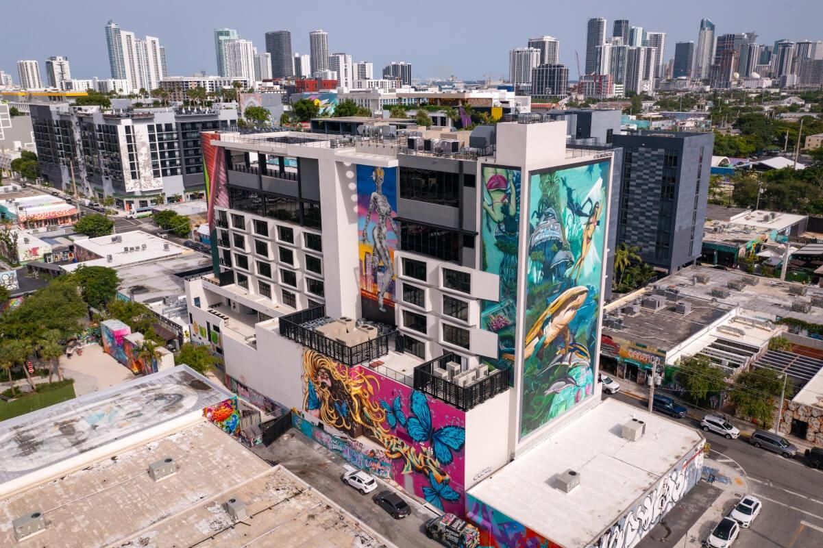 Aerial view of the Wynwood Arts District