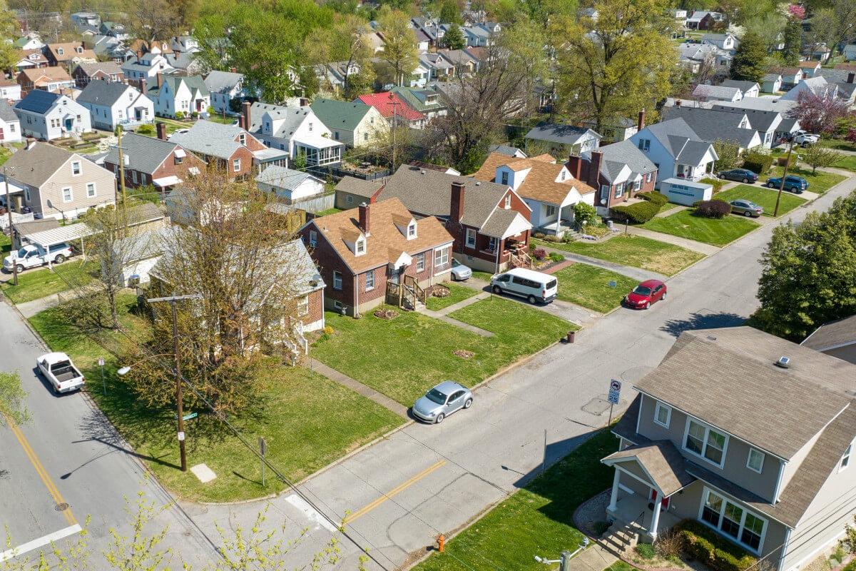 Residential streets of Bradley in Louisville, KY