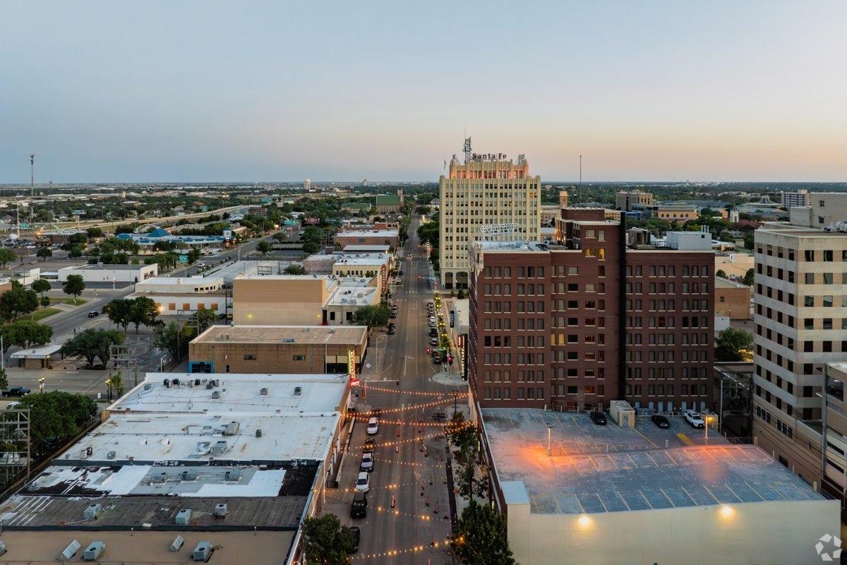 Aerial view of Downtown Amarillo, TX