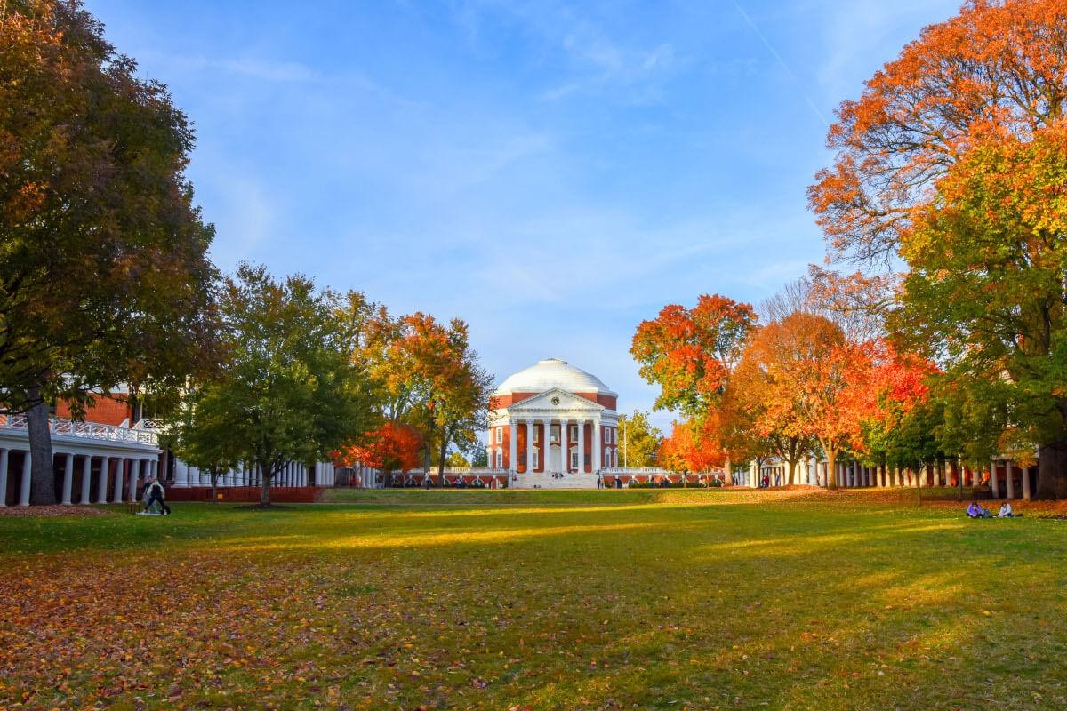 University of Virginia in Charlottesville, VA during the fall.