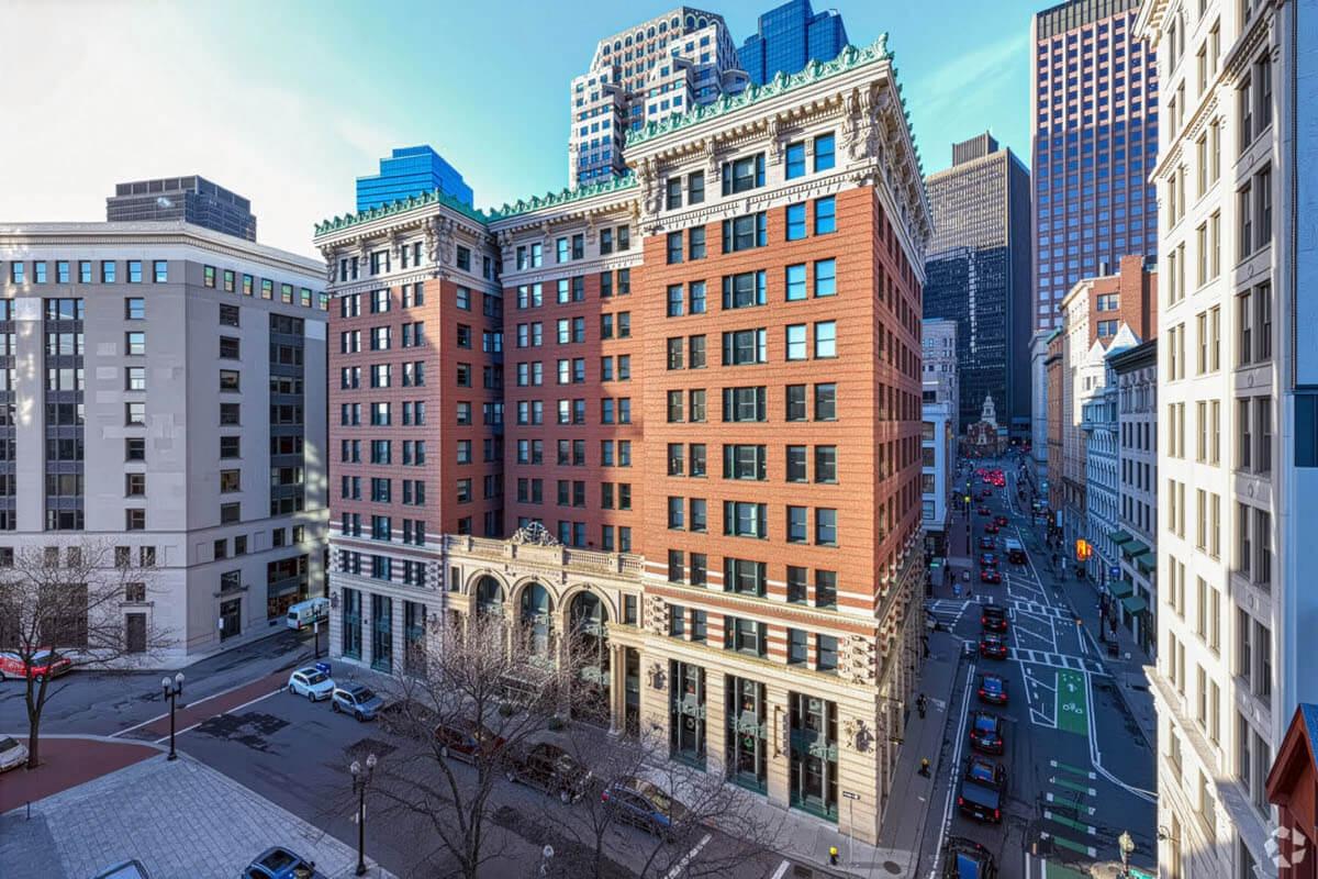 One India Street Apartments is a striking part of the Boston skyline.