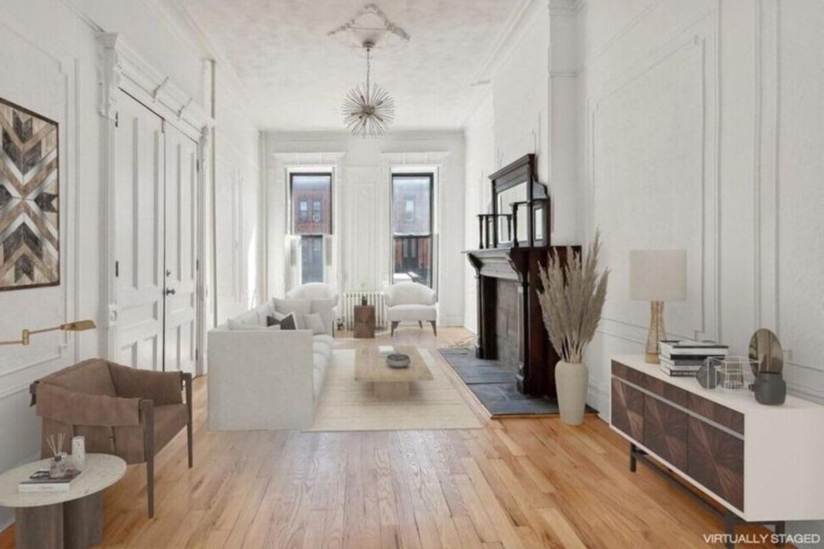 A view of the living room at 375 Herkimer Street.