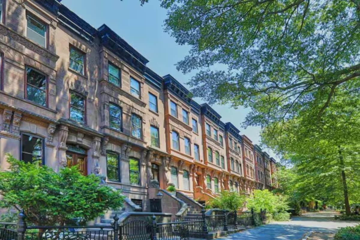 A row of brownstones on 3rd Street in Brooklyn.