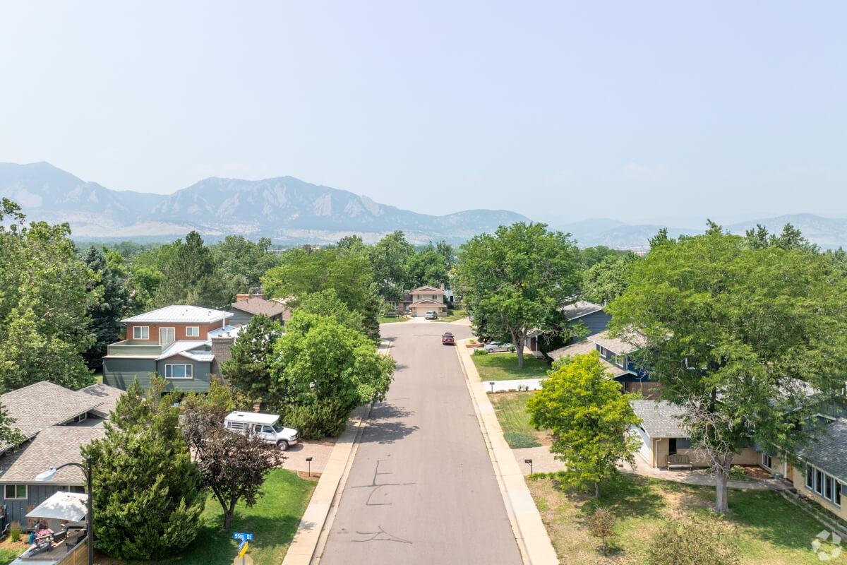 Stunning mountain views from quiet, tree-lined streets in Southeast Boulder.