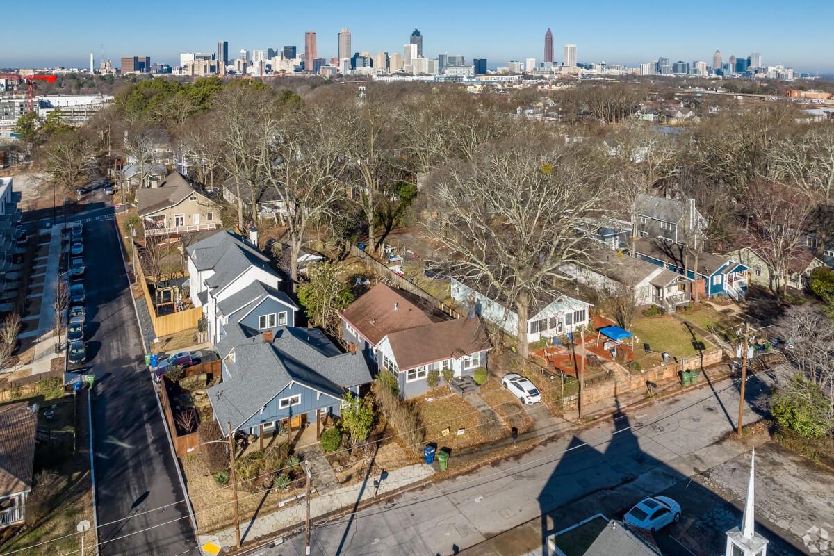 Birds eye view of Reynoldstown in Atlanta, GA