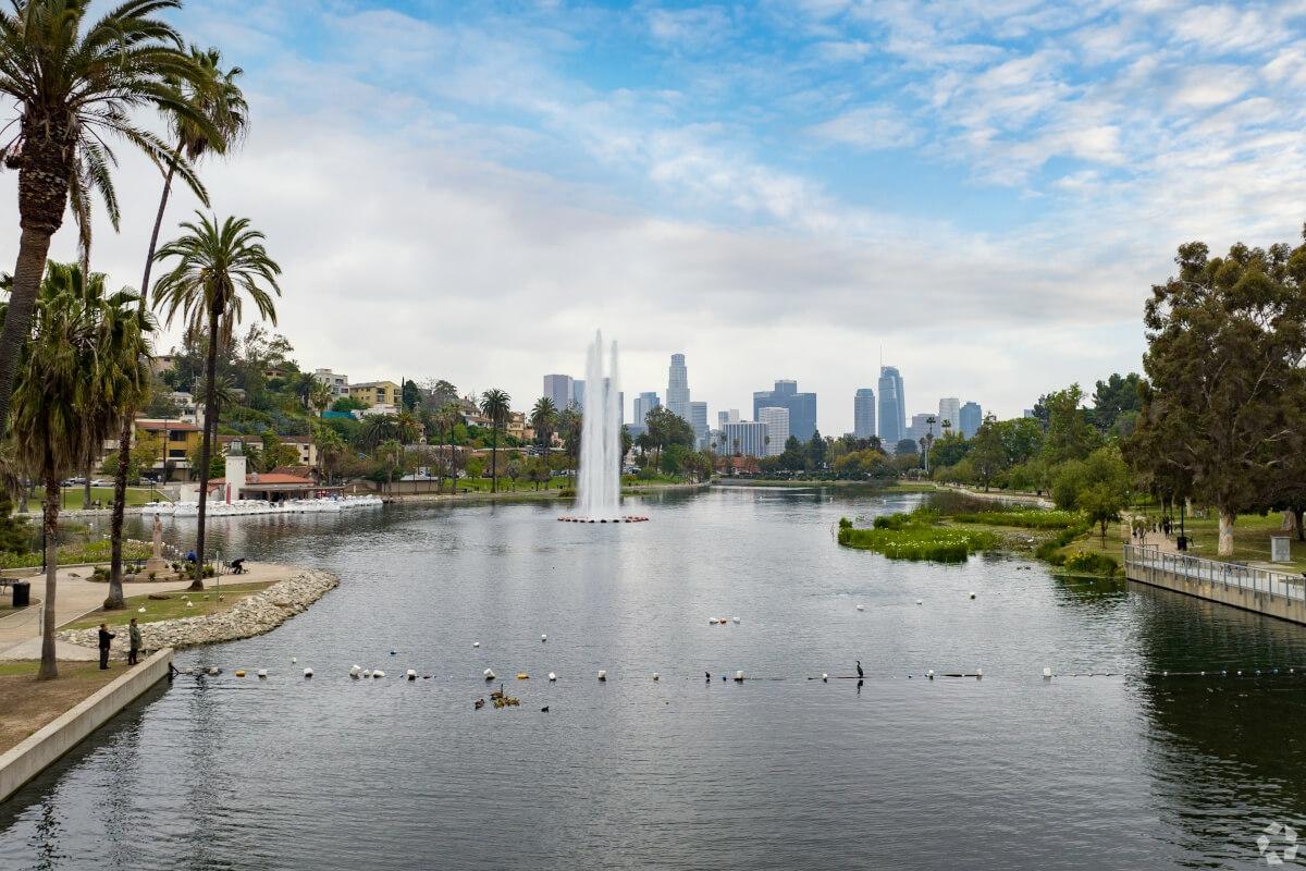 Echo Park has a paved trail surrounding Echo Park Lake.