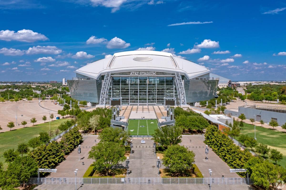 The AT&T Stadium is where the Dallas Cowboys play.