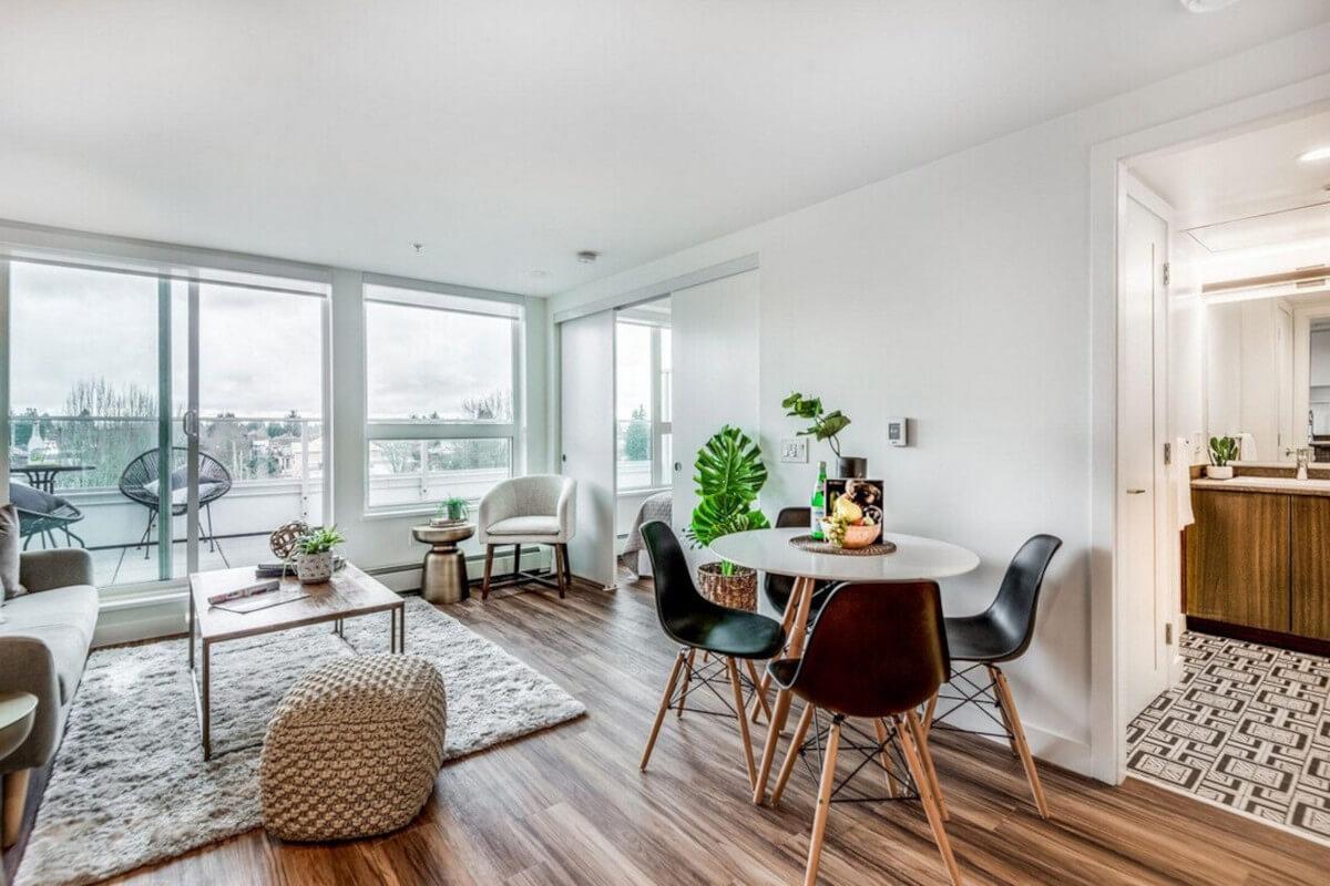 A unit at 3583 Kingsway has a stunning view of Vancouver.
