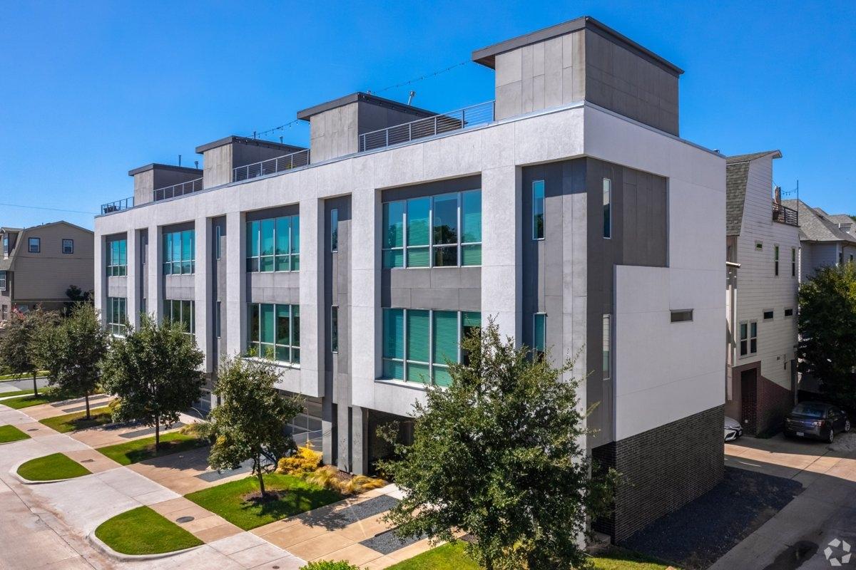 Modern-style townhomes in the Lower Greenville neighborhood