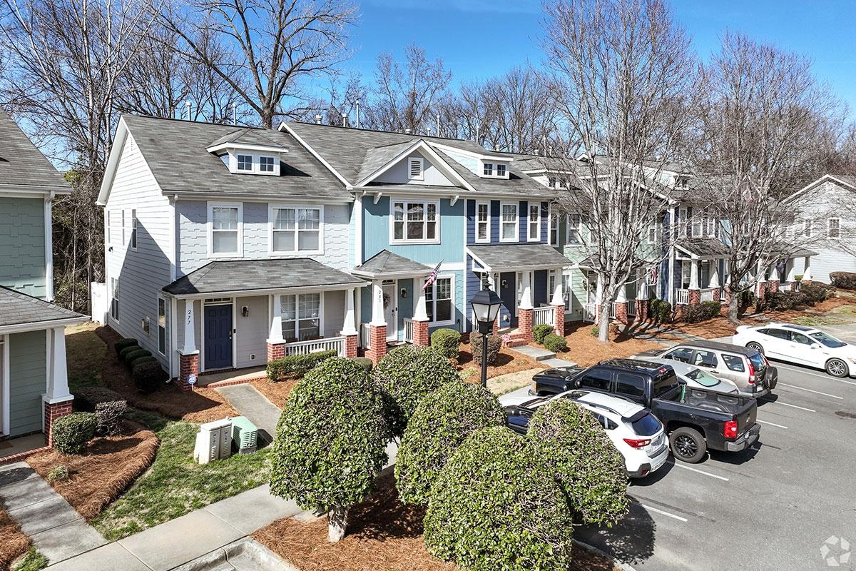 Townhouses sit in a neat row in Wesley Heights.