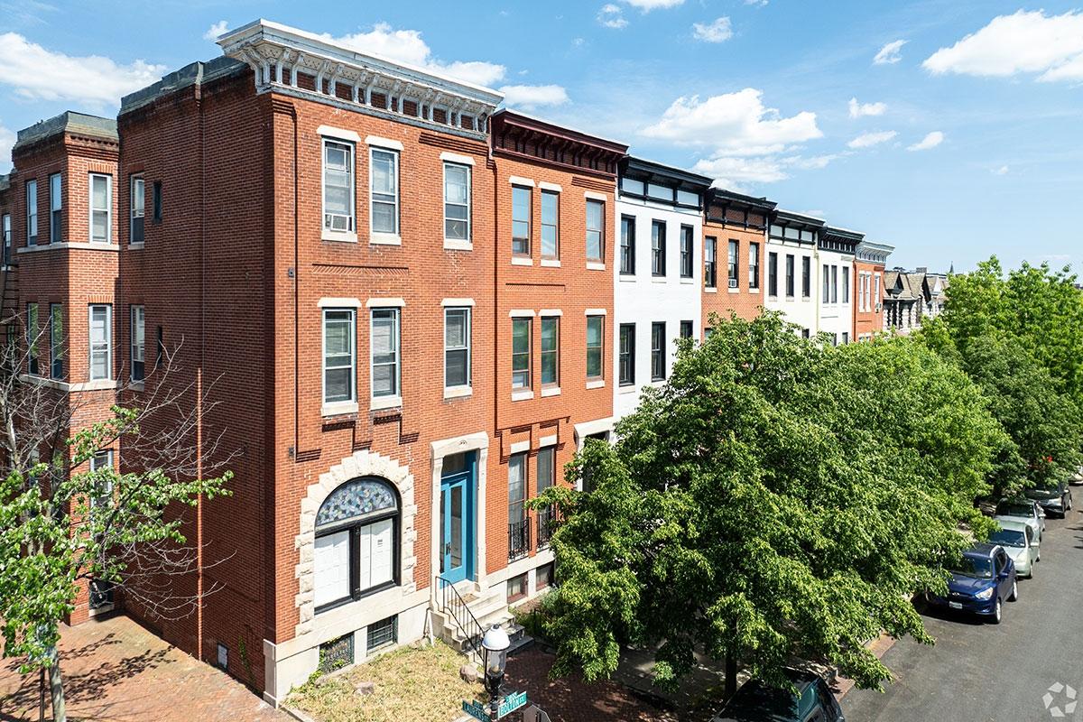 Well-maintained rowhomes in Bolton Hill.
