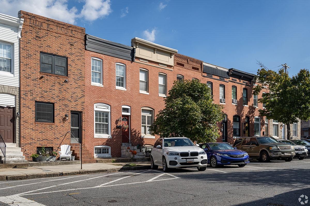 Brick rowhomes in Highlandtown.