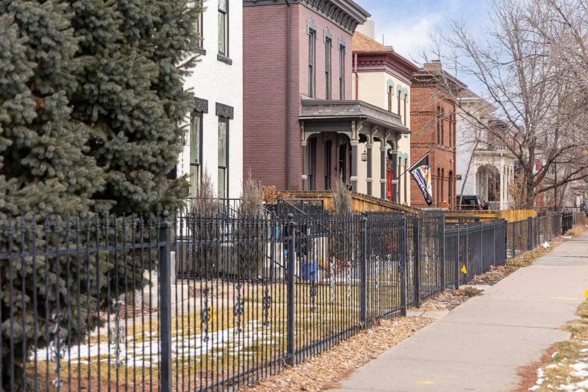 Strip of homes in the Five Points neighborhood in Denver, CO