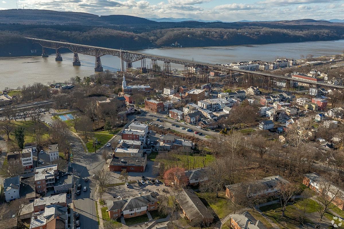 The Walkway Over the Hudson stretches over Poughkeepsie.