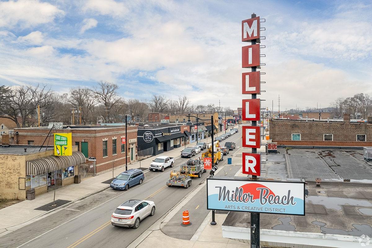 The Miller Beach District is home to many local shops and restaurants in Gary.