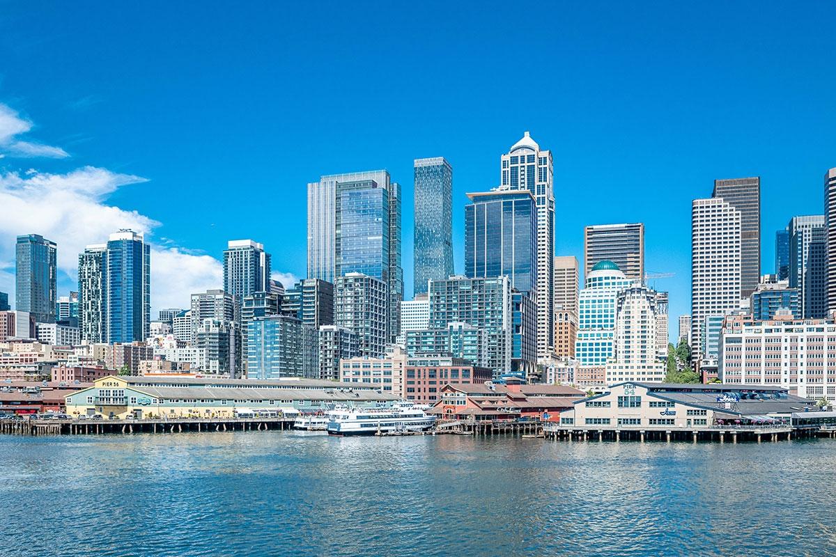 Downtown San Diego is right along the water.