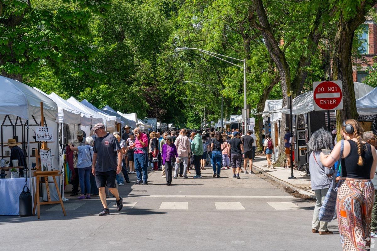 Locals gather for a street festival in Hyde Park
