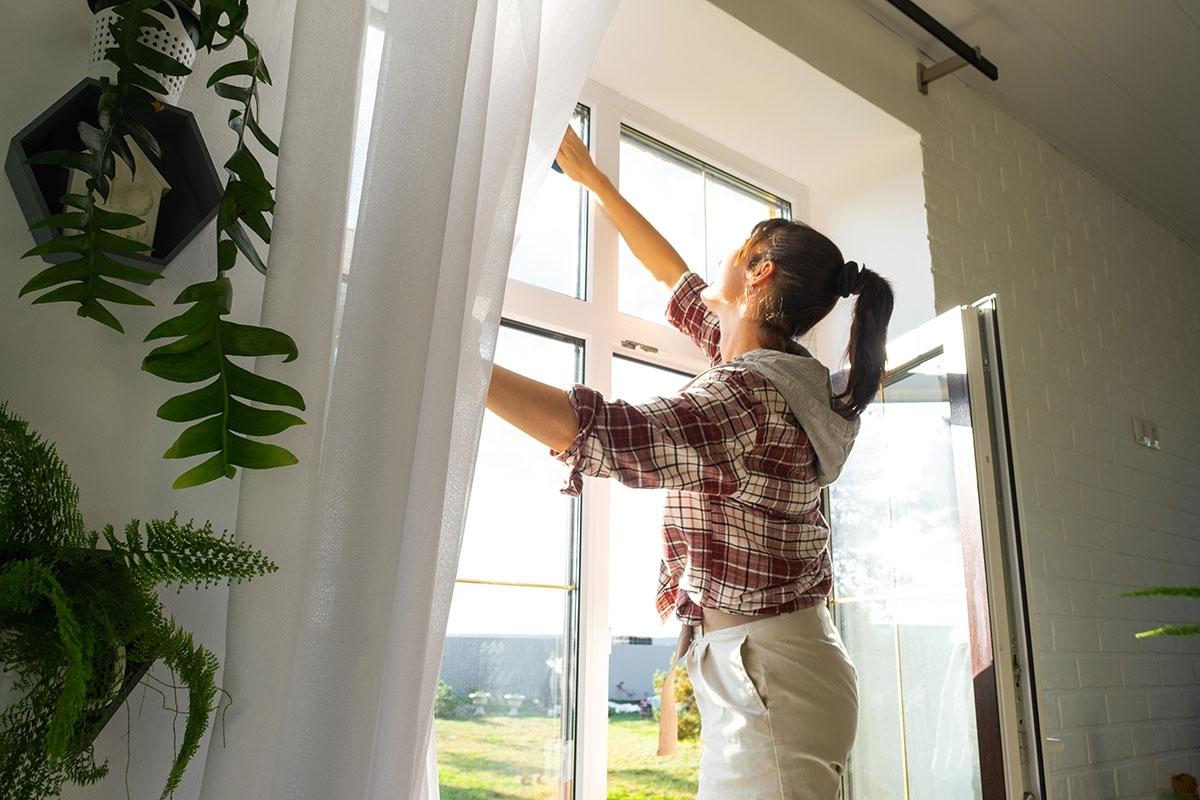 Renter cleaning their apartment for spring.